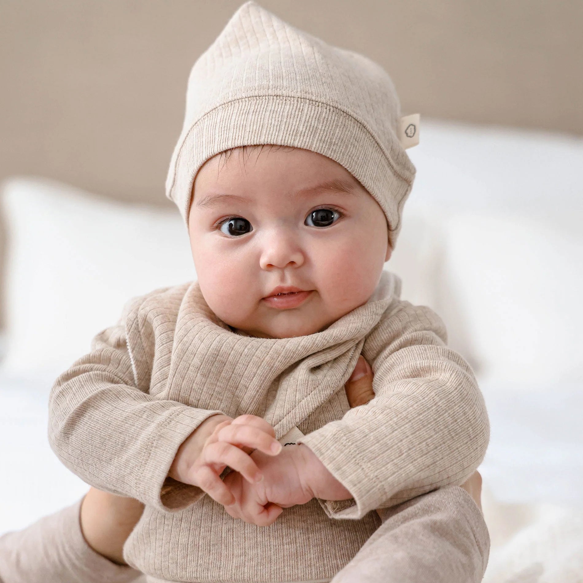 Comfy Baby Beanie - Heather Oat